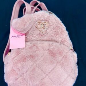 Juicy Couture Let’s Get Cozy Faux Fur Backpack - Blush Pink
